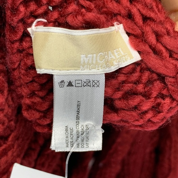 Michael Kors Luxe Maroon Pointelle Cable Knit Infi - Picture 6 of 9